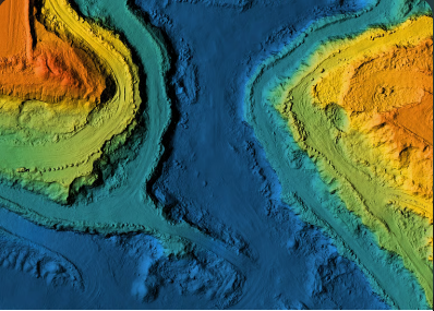 Colorful topographic elevation map